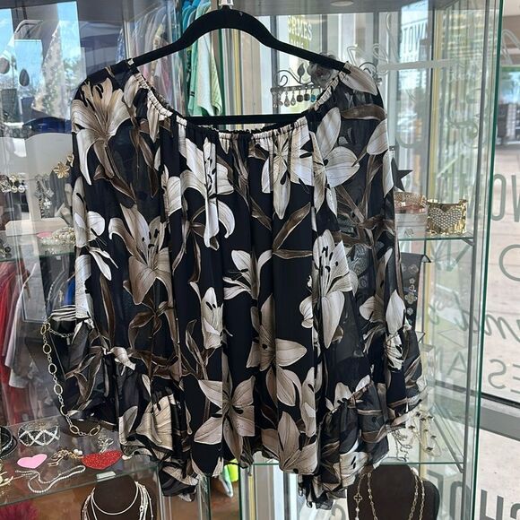 NWT Alice + Olivia Ardelia Floral Off-the-Shoulder Blouse M - Picture 1 of 6